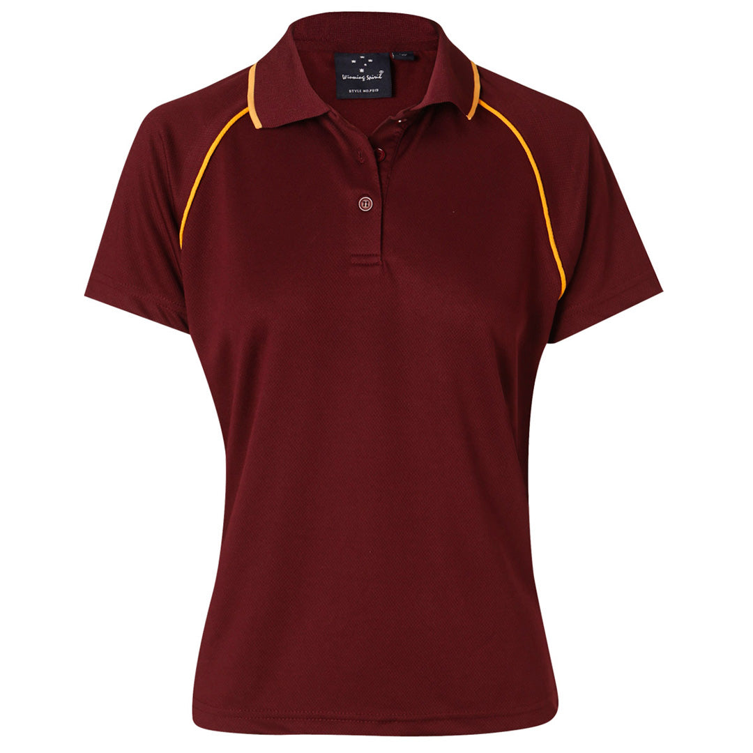 House of Uniforms The Champion Polo | Ladies | Short Sleeve Winning Spirit Maroon/Gold