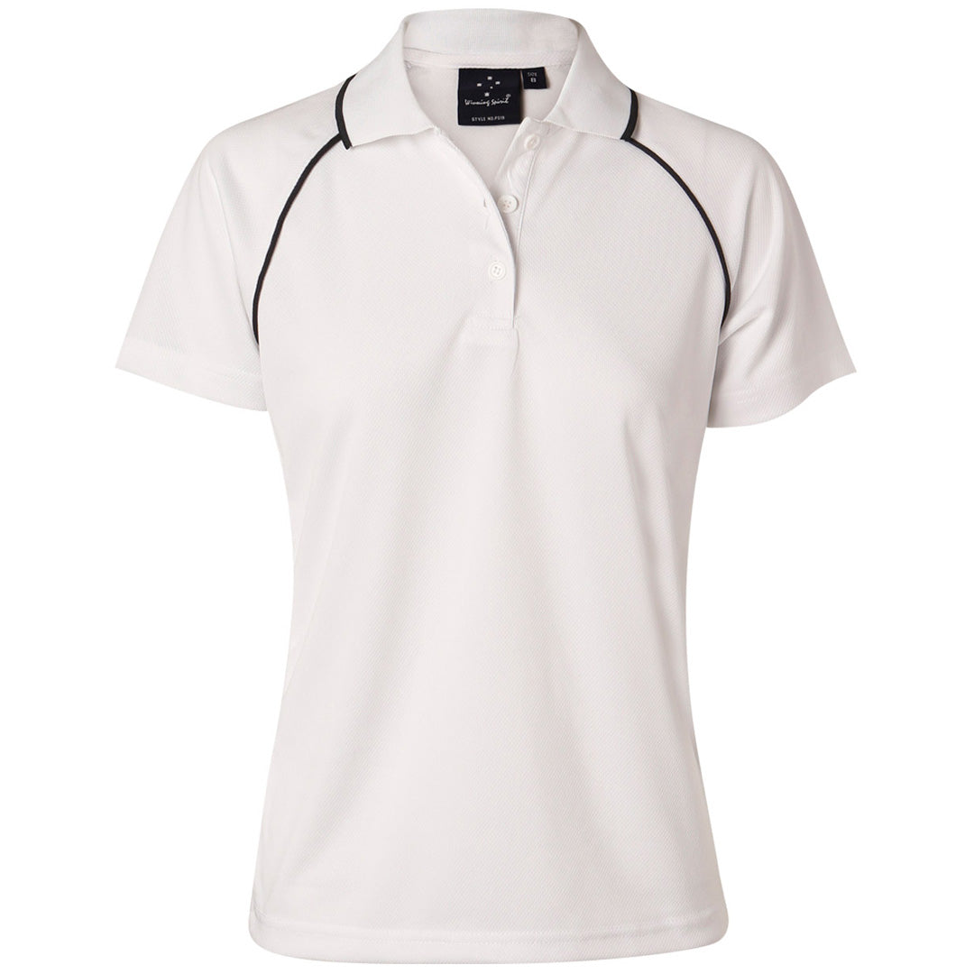 House of Uniforms The Champion Polo | Ladies | Short Sleeve Winning Spirit White/Navy