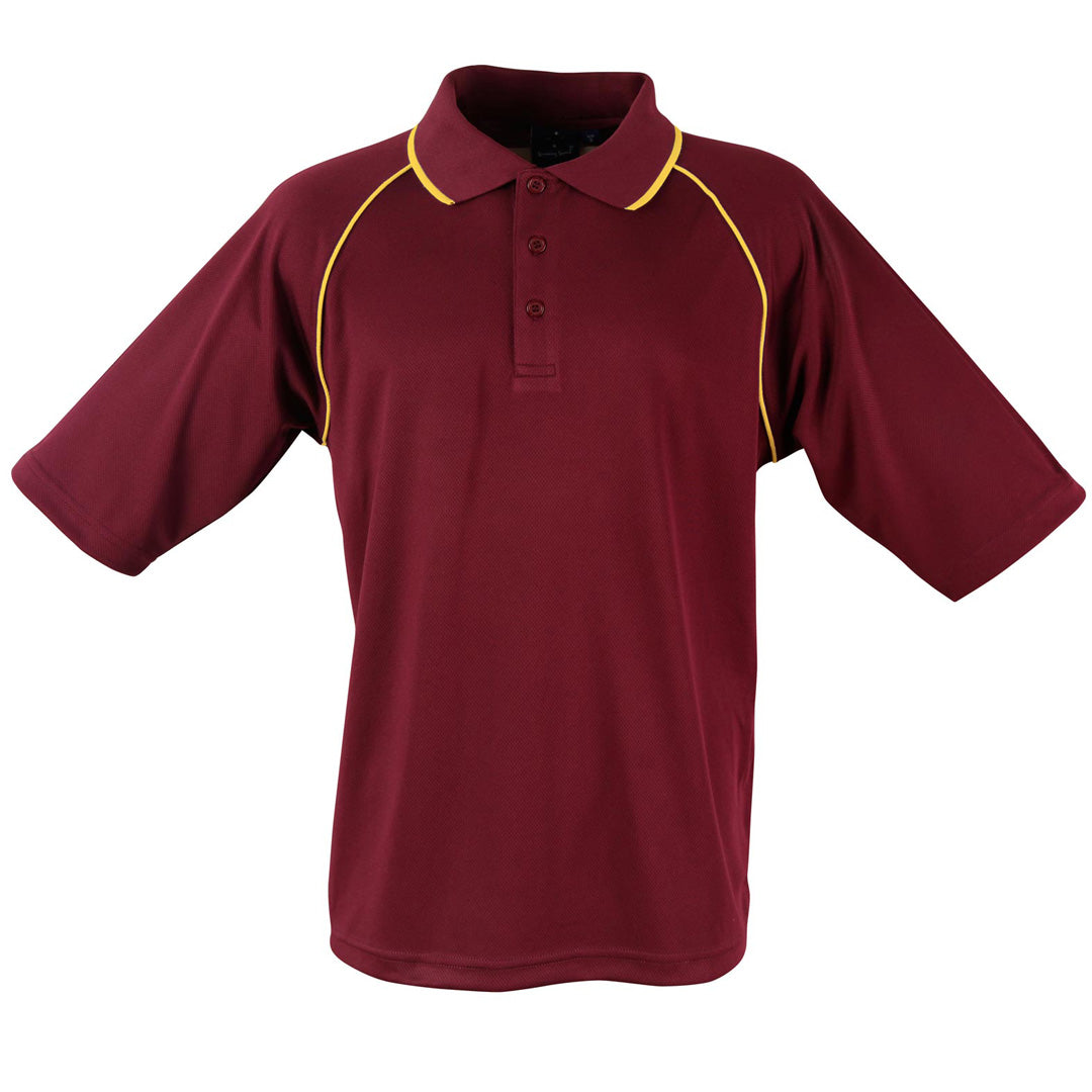 House of Uniforms The Champion Polo | Mens | Short Sleeve | Plus Winning Spirit Maroon/Gold
