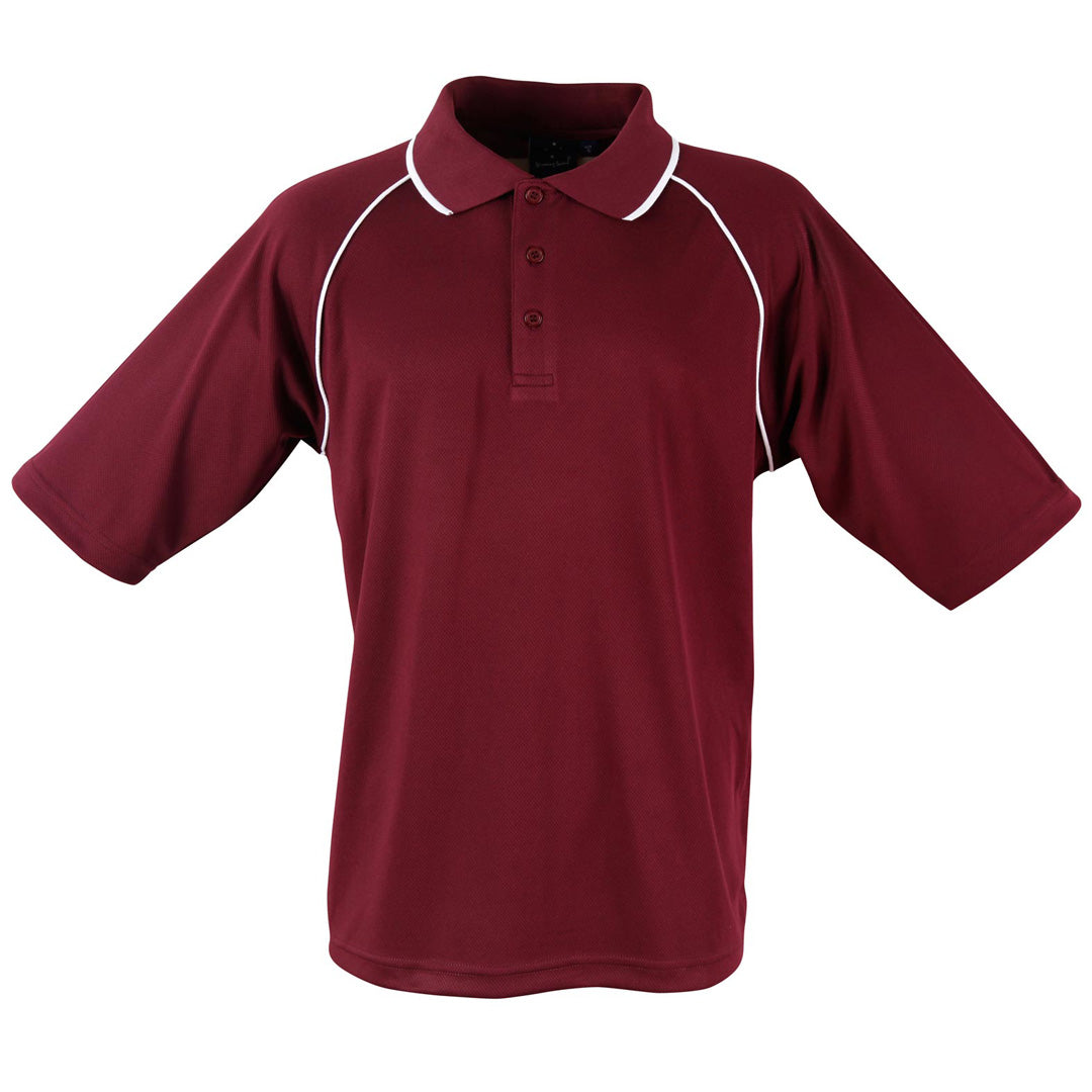 House of Uniforms The Champion Polo | Mens | Short Sleeve | Plus Winning Spirit Maroon/White