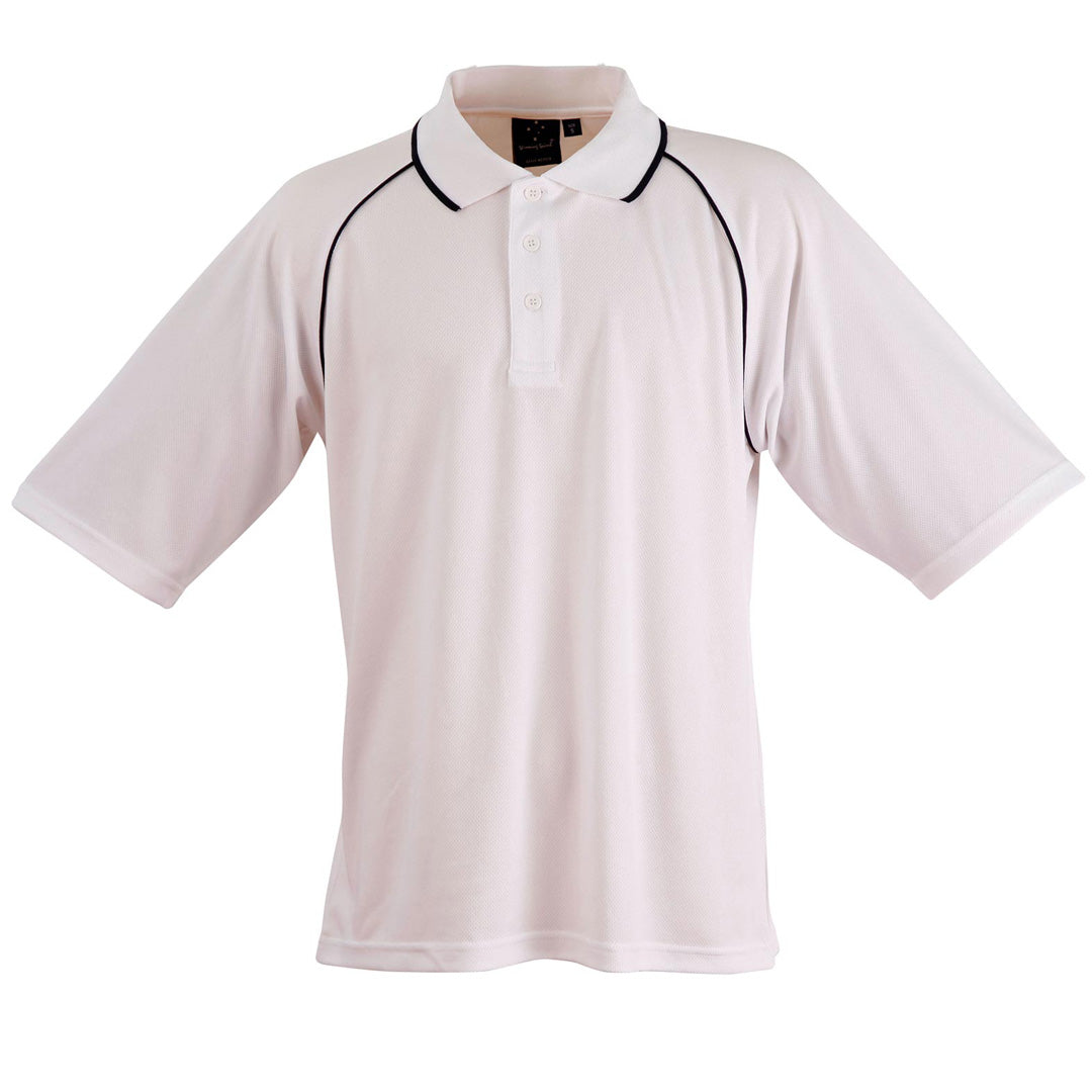 House of Uniforms The Champion Polo | Mens | Short Sleeve | Plus Winning Spirit White/Navy