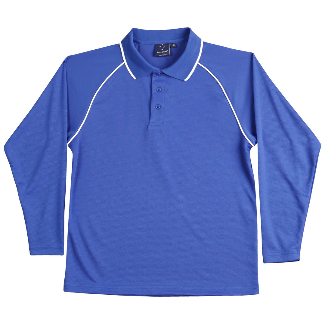 House of Uniforms The Champion Polo | Mens | Long Sleeve Winning Spirit Royal/White