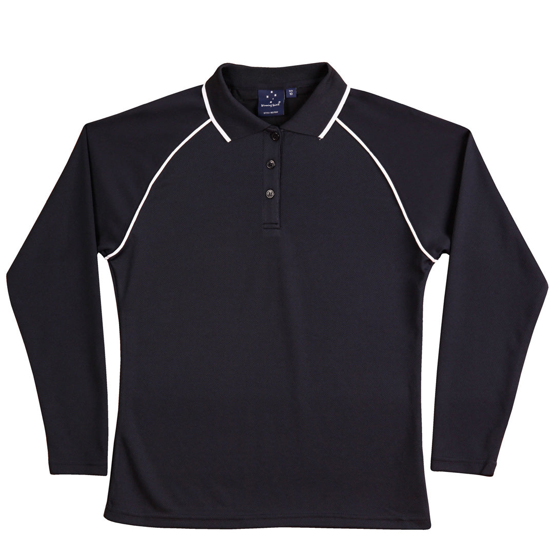 House of Uniforms The Champion Polo | Ladies | Long Sleeve Winning Spirit Navy/White