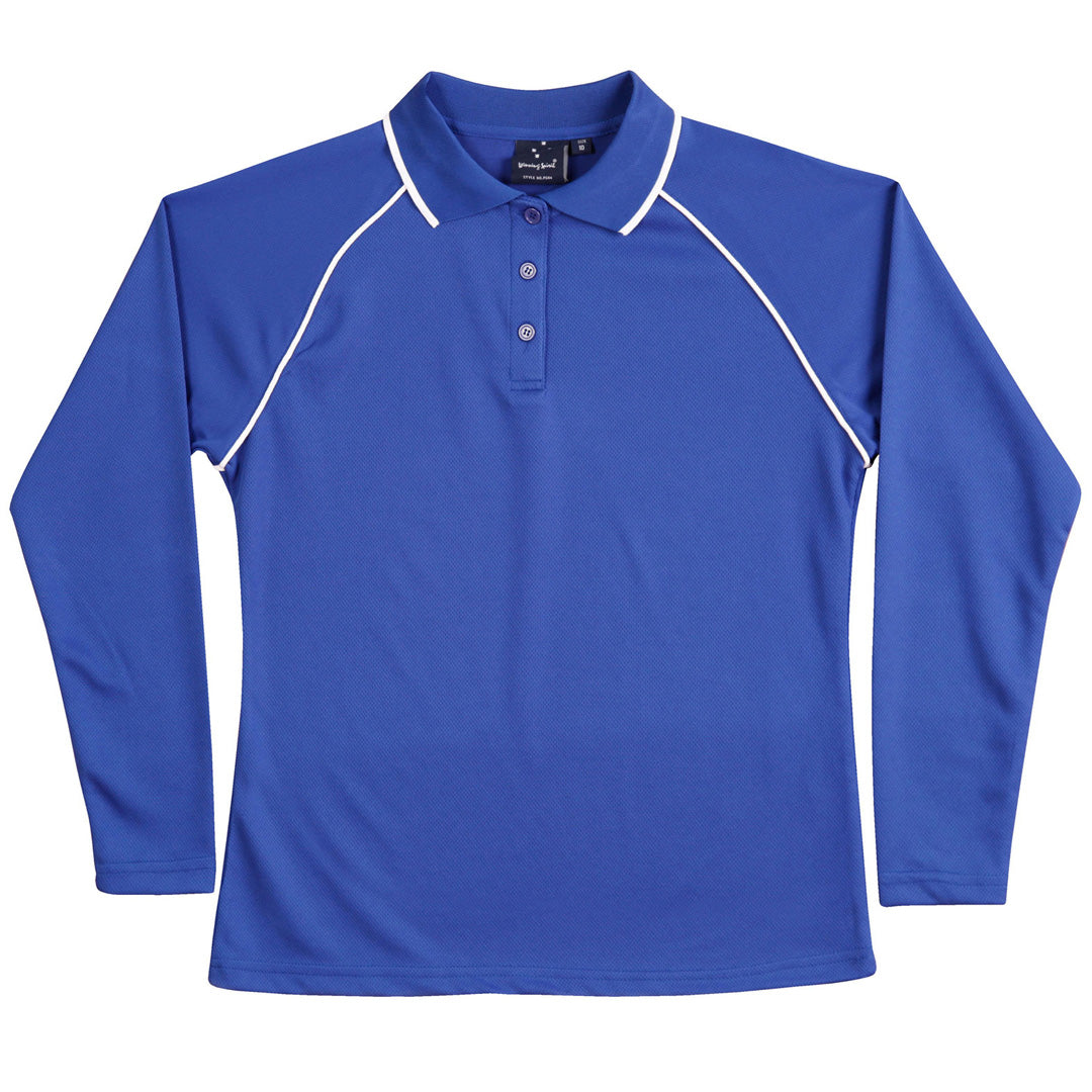 House of Uniforms The Champion Polo | Ladies | Long Sleeve Winning Spirit Royal/White