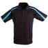 House of Uniforms The Legend Polo | Mens | Short Sleeve | Plus Winning Spirit Black/Aqua