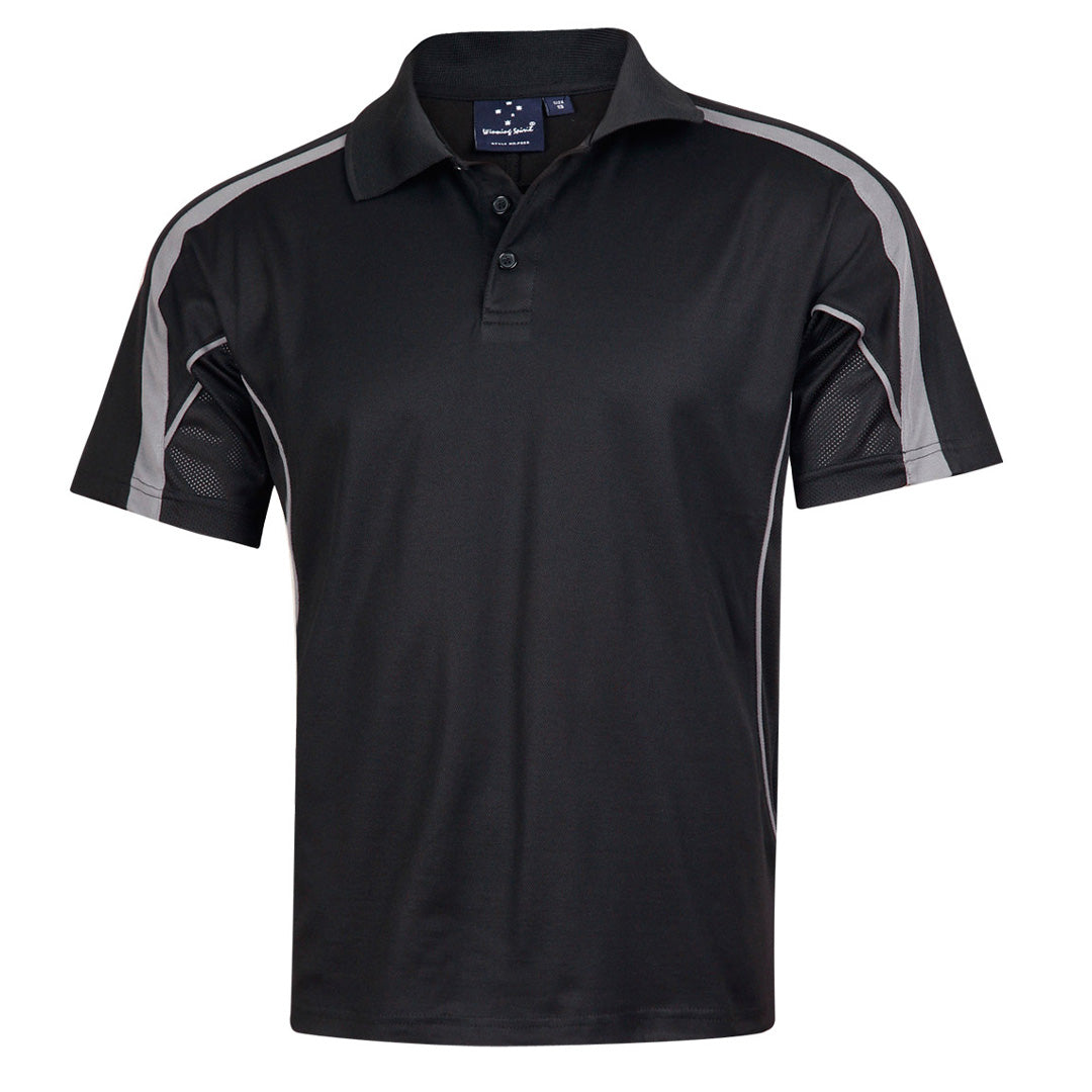 House of Uniforms The Legend Polo | Mens | Short Sleeve Winning Spirit Black/Ash