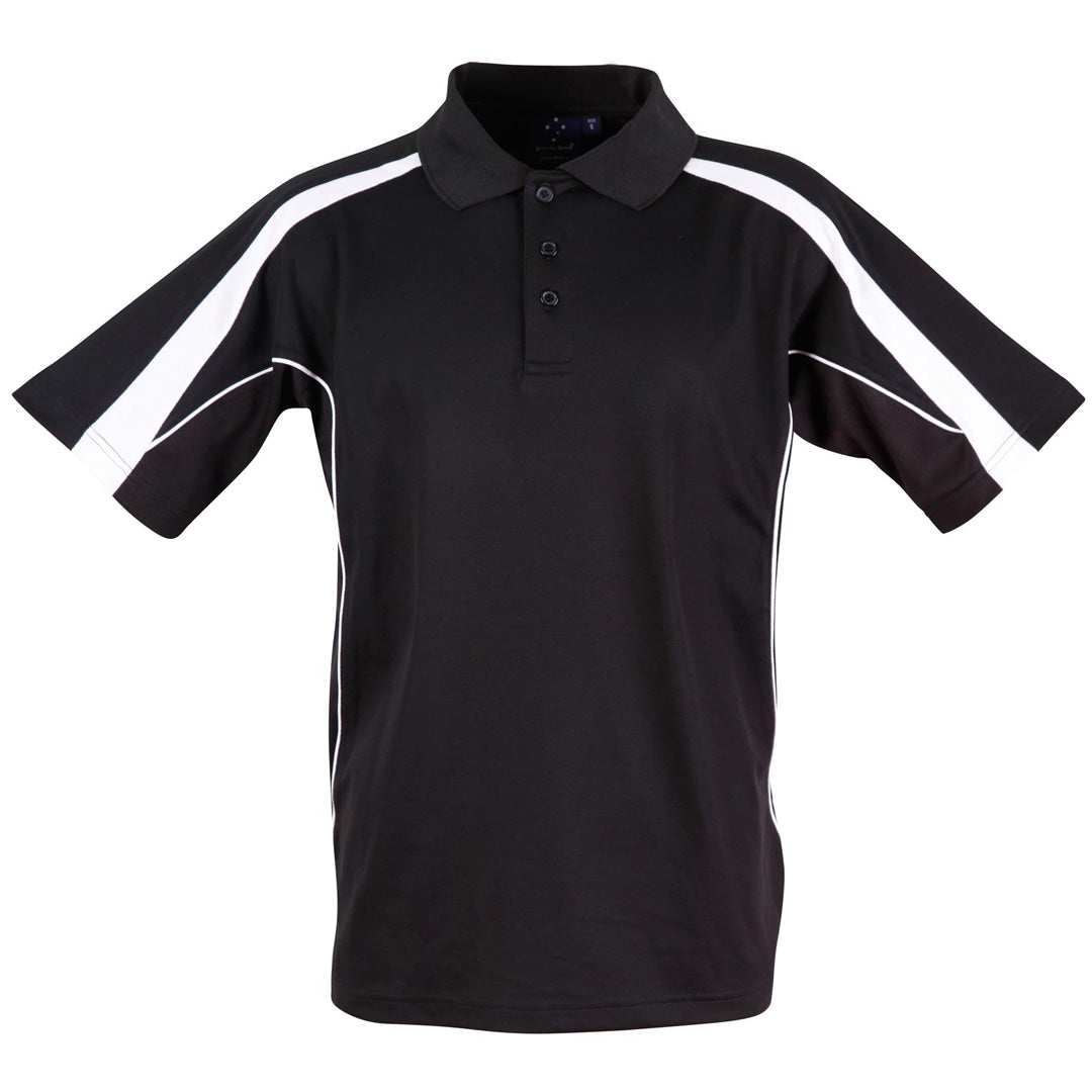 House of Uniforms The Legend Polo | Mens | Short Sleeve Winning Spirit Black/White