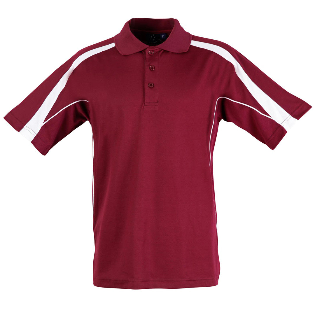 House of Uniforms The Legend Polo | Mens | Short Sleeve Winning Spirit Maroon/White