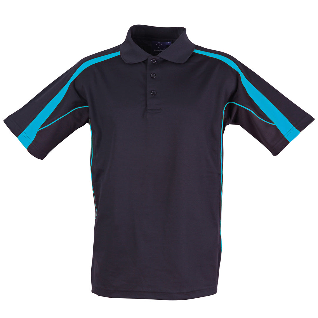 House of Uniforms The Legend Polo | Mens | Short Sleeve | Plus Winning Spirit Navy/Aqua