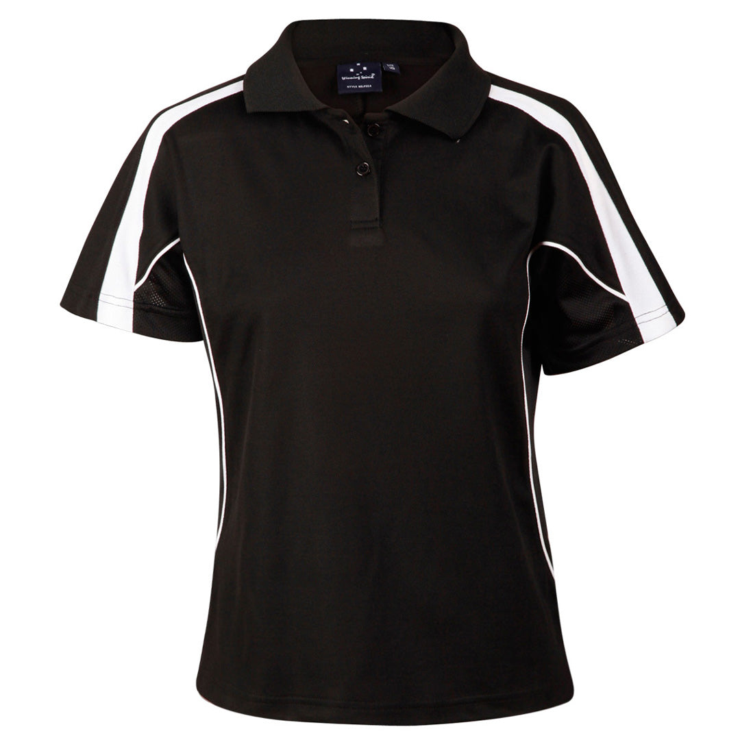 House of Uniforms The Legend Polo | Ladies | Short Sleeve Winning Spirit Black/White