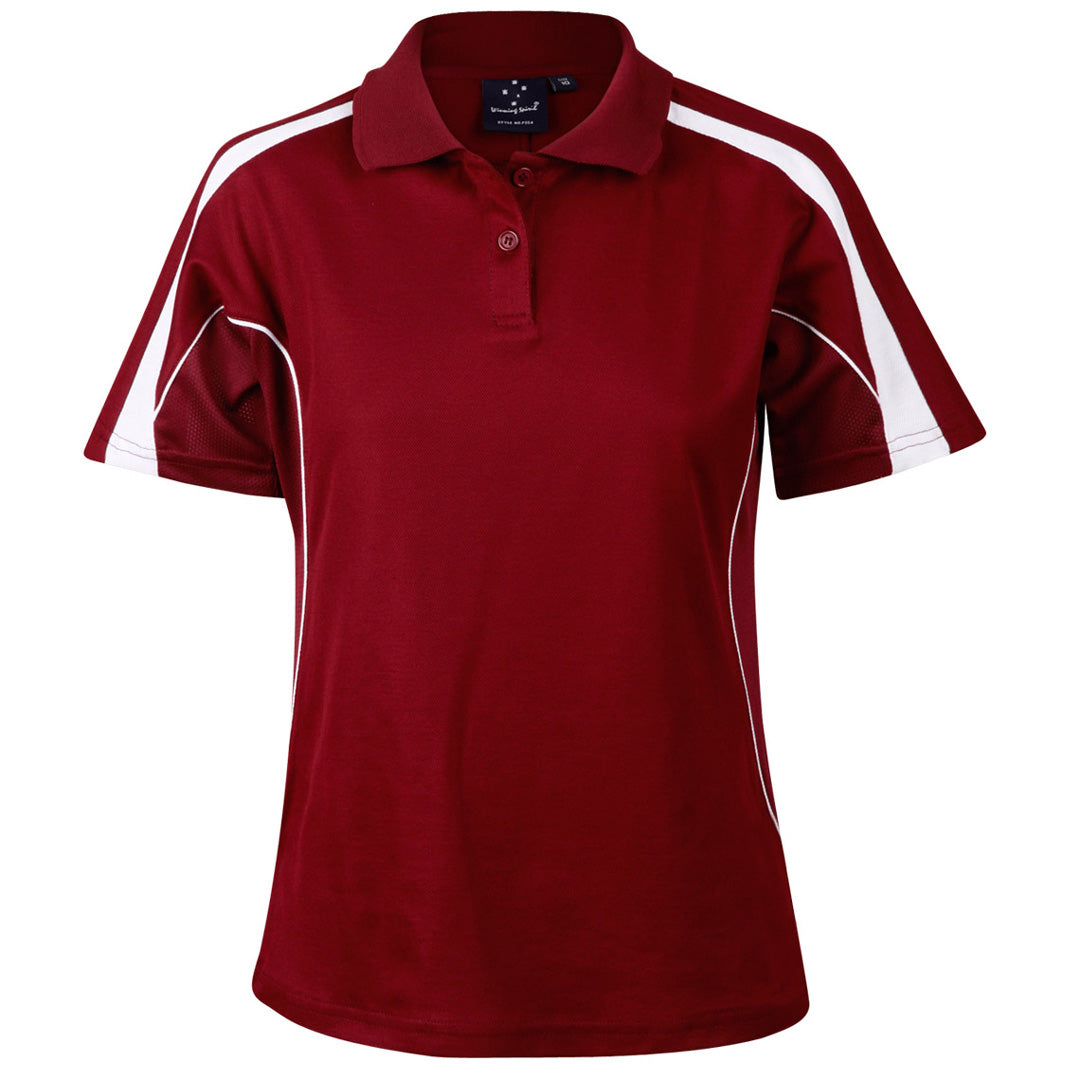 House of Uniforms The Legend Polo | Ladies | Short Sleeve Winning Spirit Maroon/White