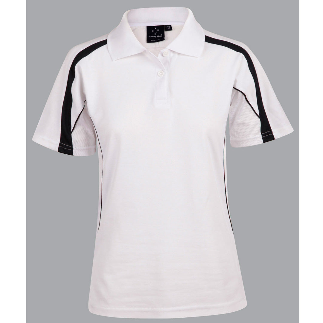 House of Uniforms The Legend Polo | Ladies | Short Sleeve | Plus Winning Spirit White/Navy