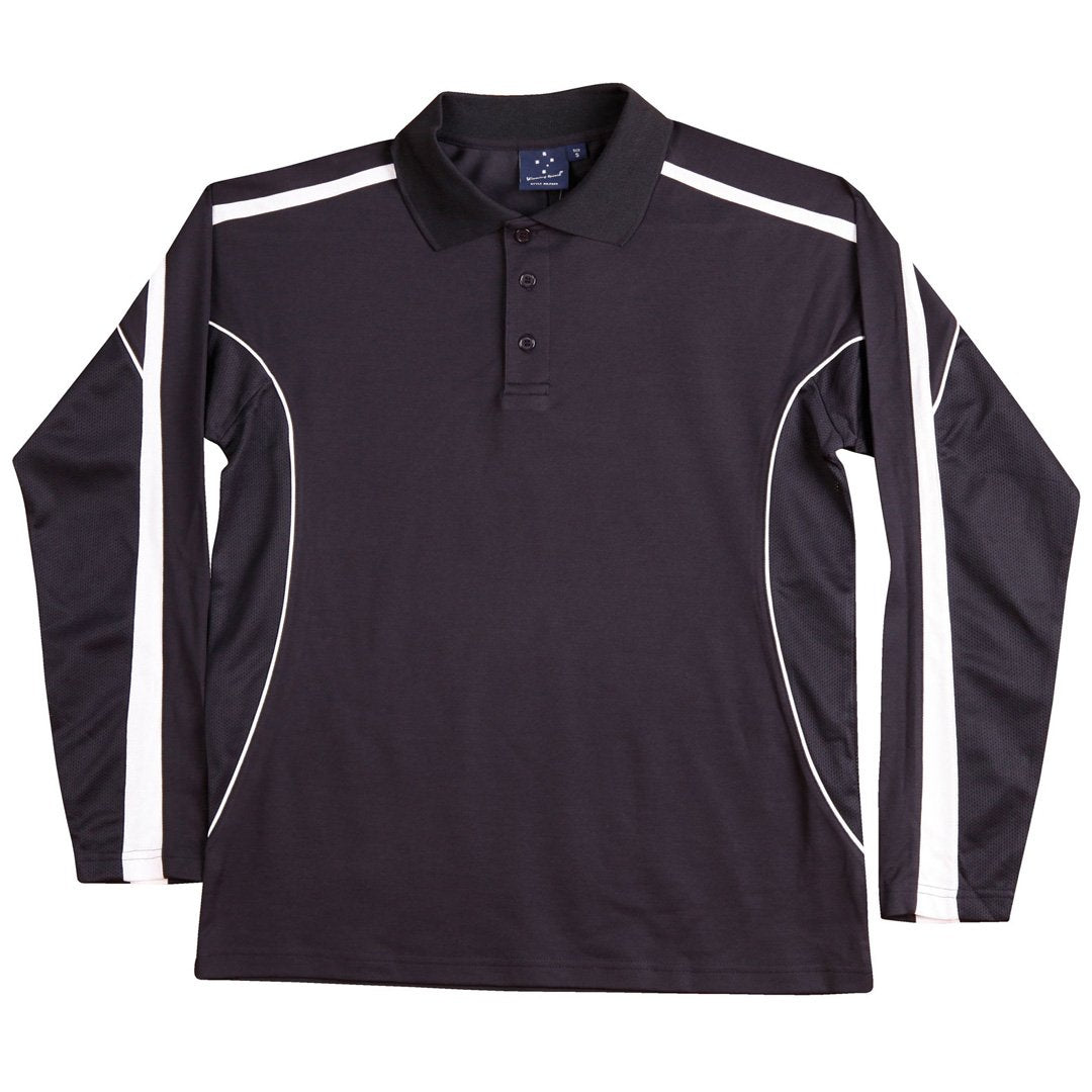 House of Uniforms The Legend Polo | Mens | Long Sleeve Winning Spirit Navy/White