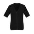 House of Uniforms The Zip Front Cardigan | Short Sleeve | Ladies Biz Care Black