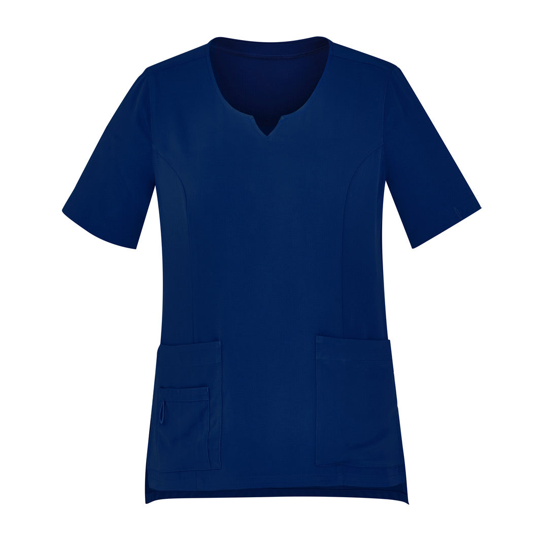 House of Uniforms The Avery Round Neck Scrub Top | Ladies Biz Care Navy