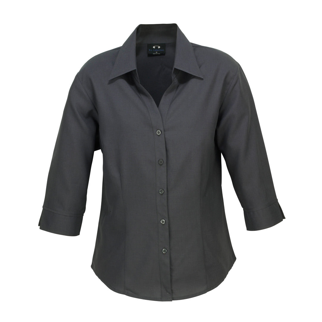 House of Uniforms The Oasis Shirt | Ladies | 3/4 Sleeve Biz Collection Charcoal