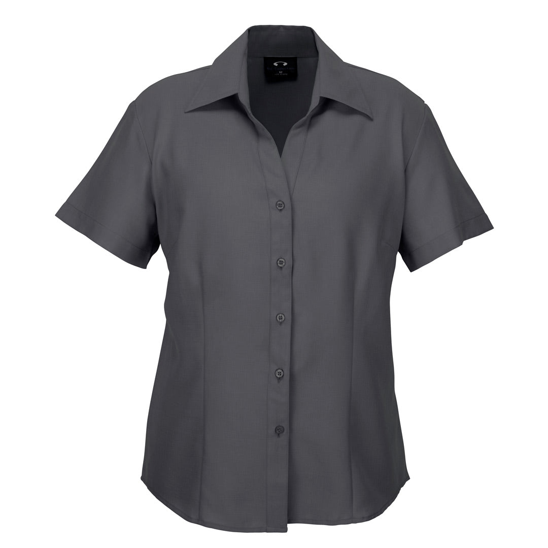House of Uniforms The Oasis Shirt | Ladies | Short Sleeve Biz Collection Charcoal