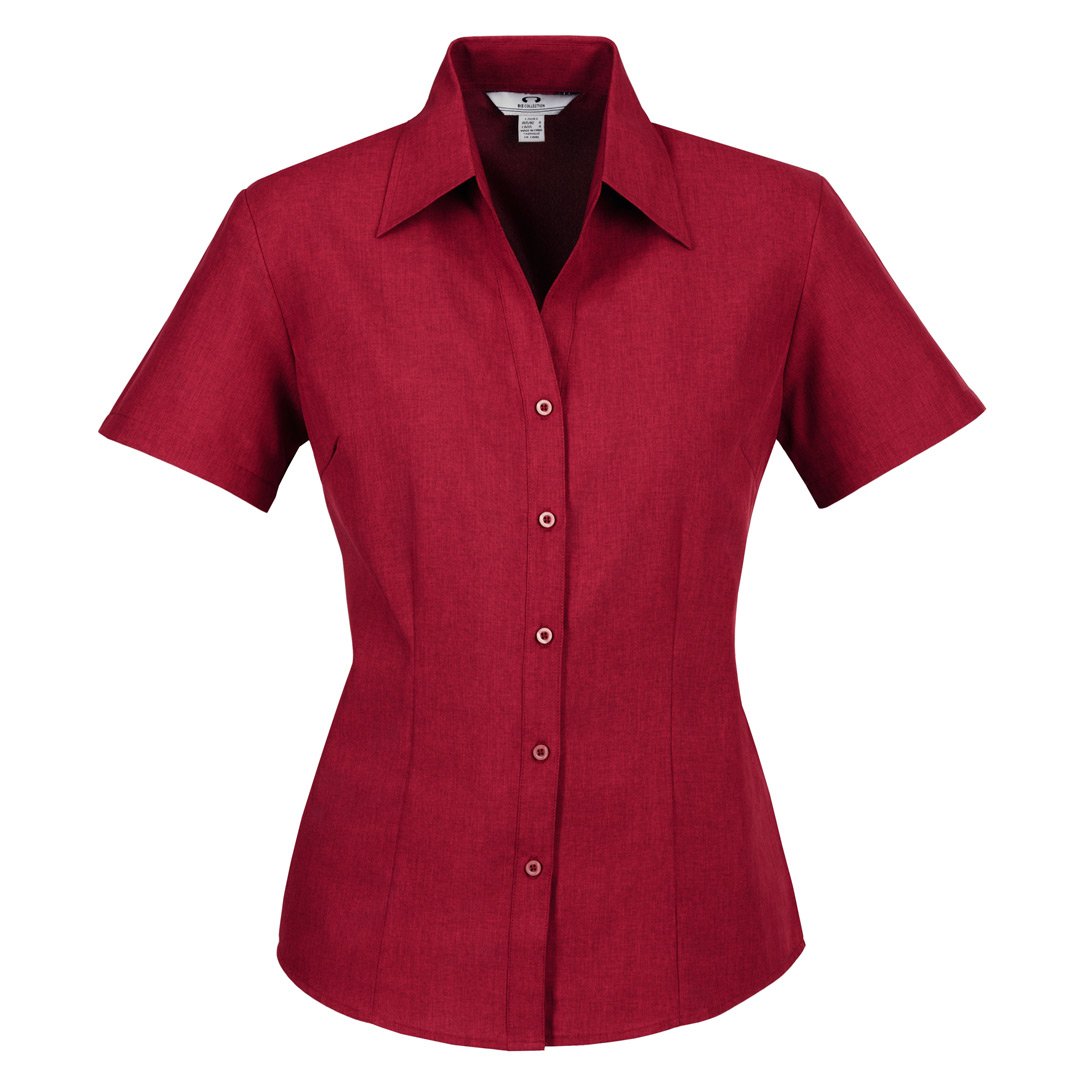 House of Uniforms The Oasis Shirt | Ladies | Short Sleeve Biz Collection Cherry