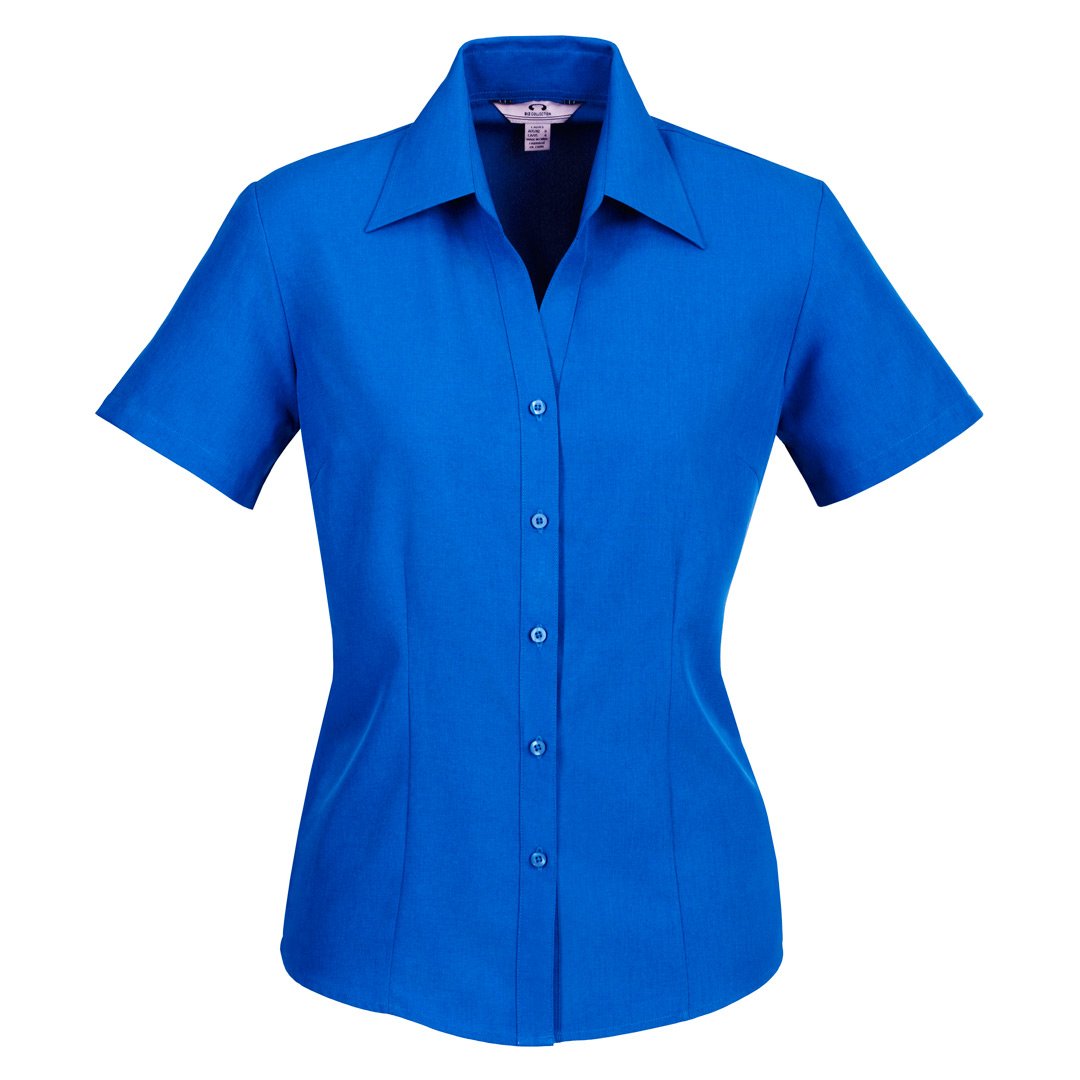 House of Uniforms The Oasis Shirt | Ladies | Short Sleeve Biz Collection Electric Blue