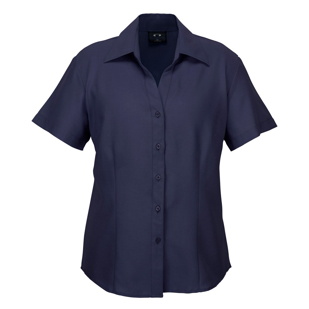 House of Uniforms The Oasis Shirt | Ladies | Short Sleeve Biz Collection Navy