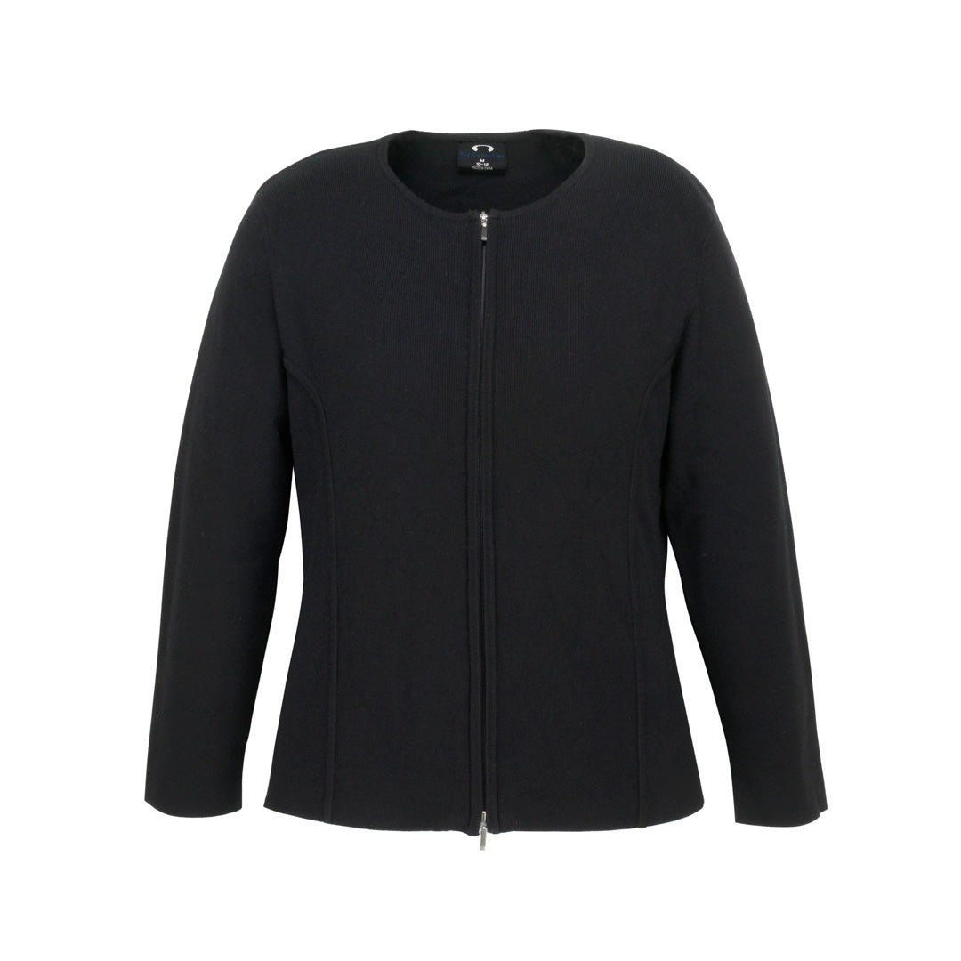 House of Uniforms The 2 Way Zip Knit | Ladies | Cardigan Biz Collection Black