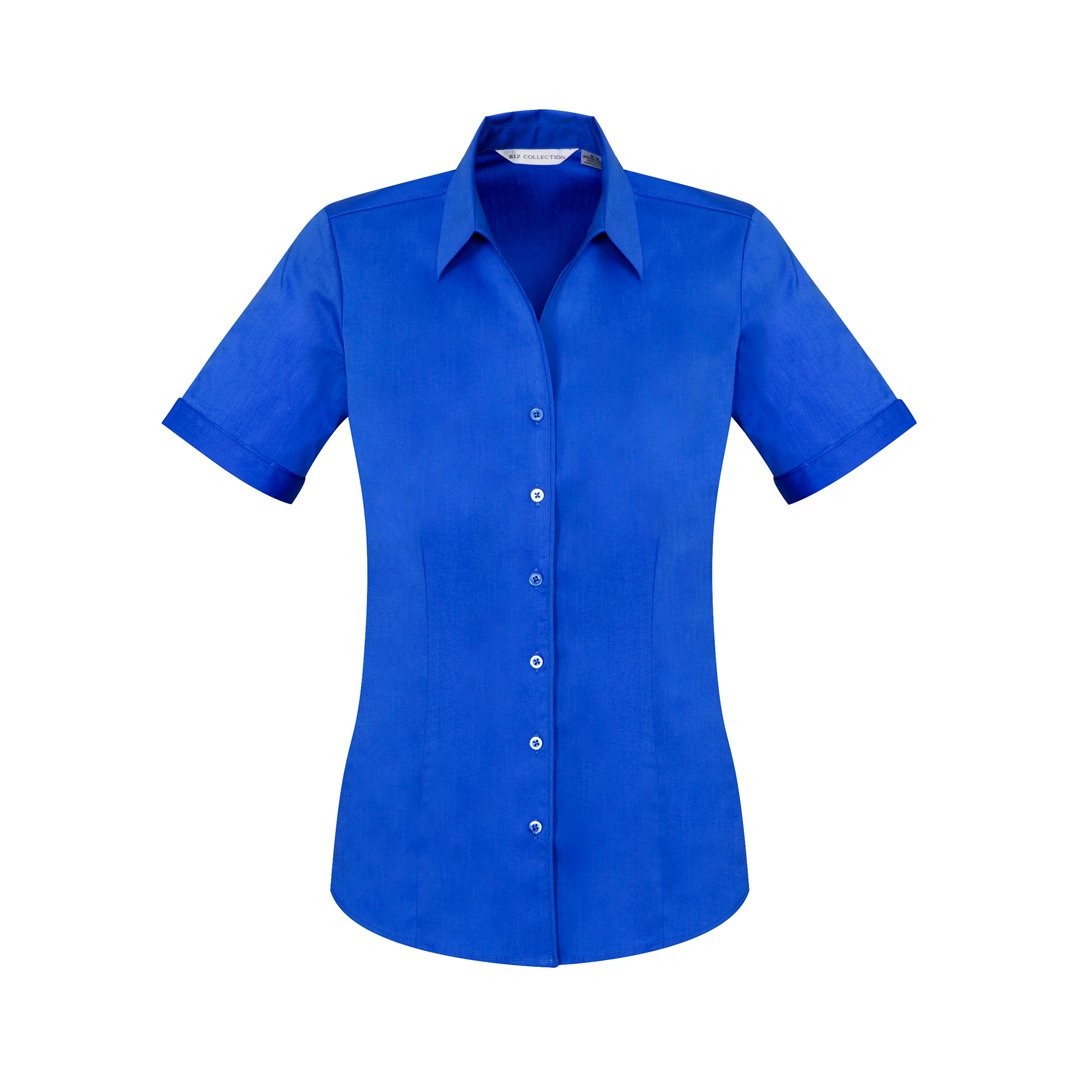 House of Uniforms The Monaco Shirt | Ladies | Short Sleeve Biz Collection Electric Blue
