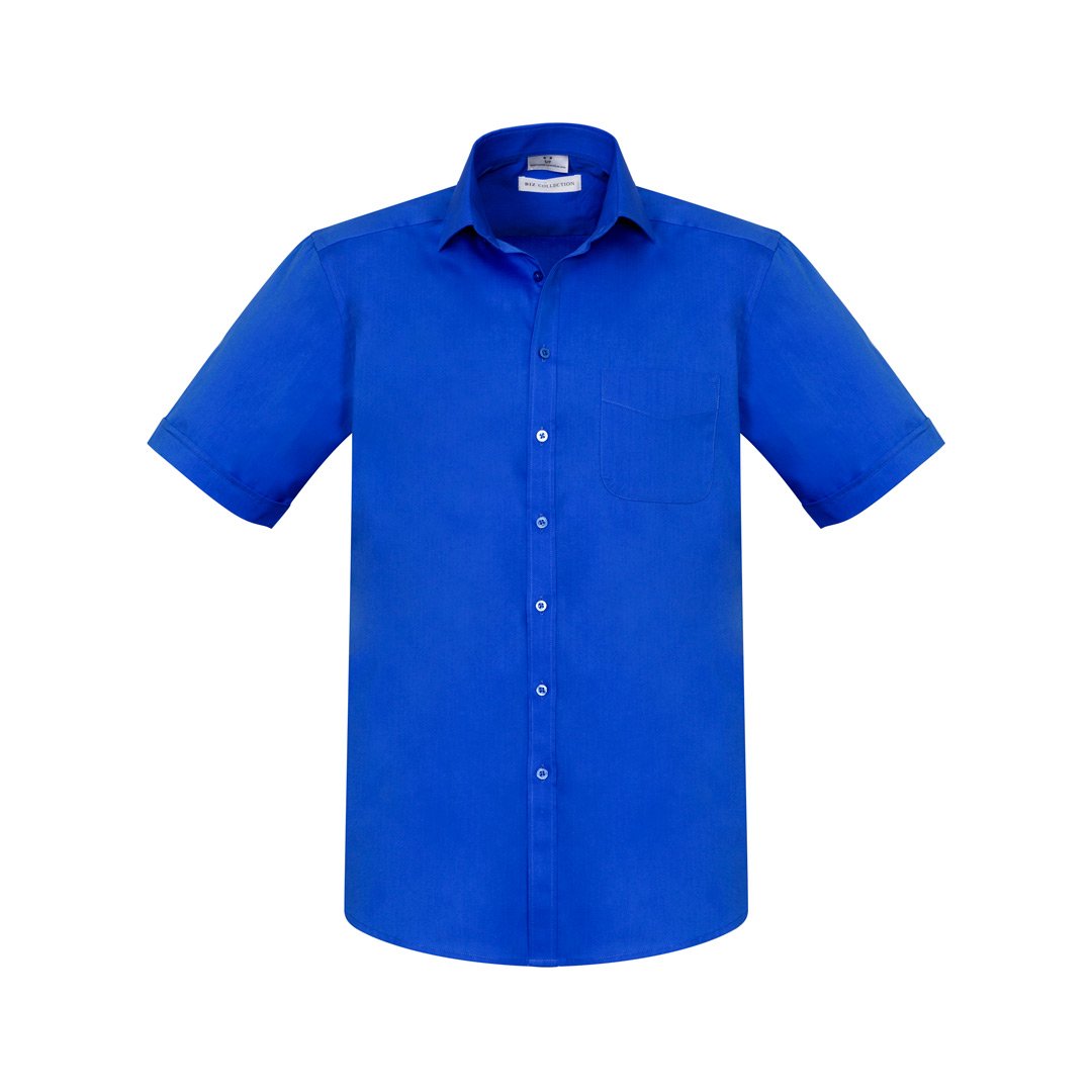 House of Uniforms The Monaco Shirt | Mens | Short Sleeve Biz Collection Electric Blue