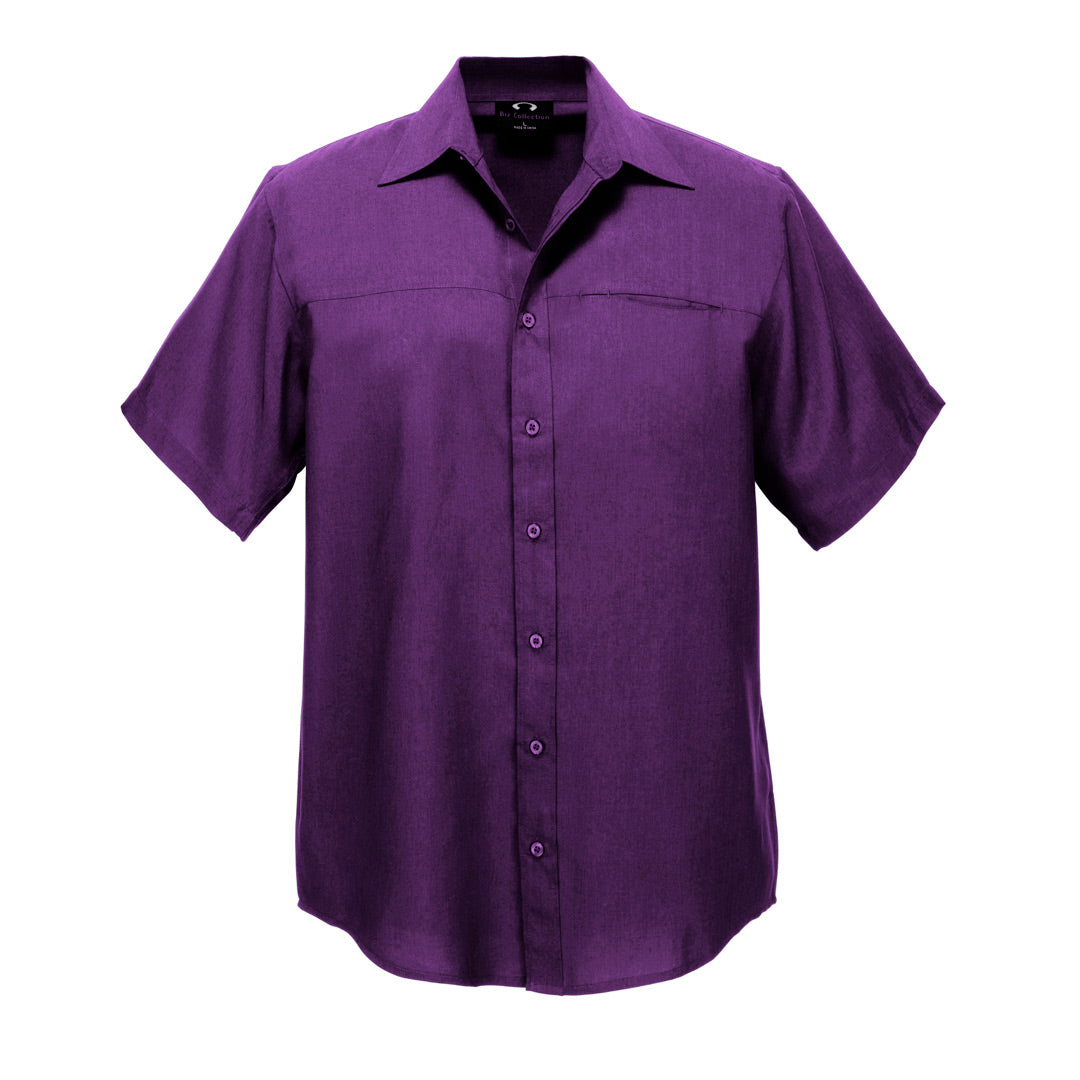 House of Uniforms The Oasis Shirt | Mens | Short Sleeve Biz Collection Grape