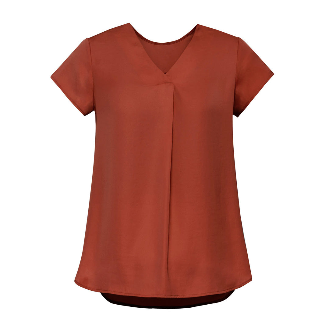 House of Uniforms The Kayla Blouse | Ladies | Short Sleeve Clearance Biz Corporates Auburn