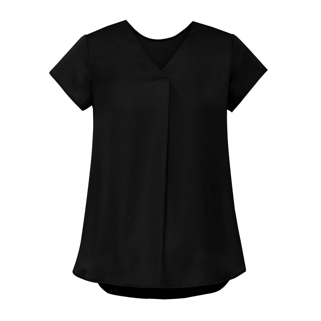 House of Uniforms The Kayla Blouse | Ladies | Short Sleeve Biz Corporates Black