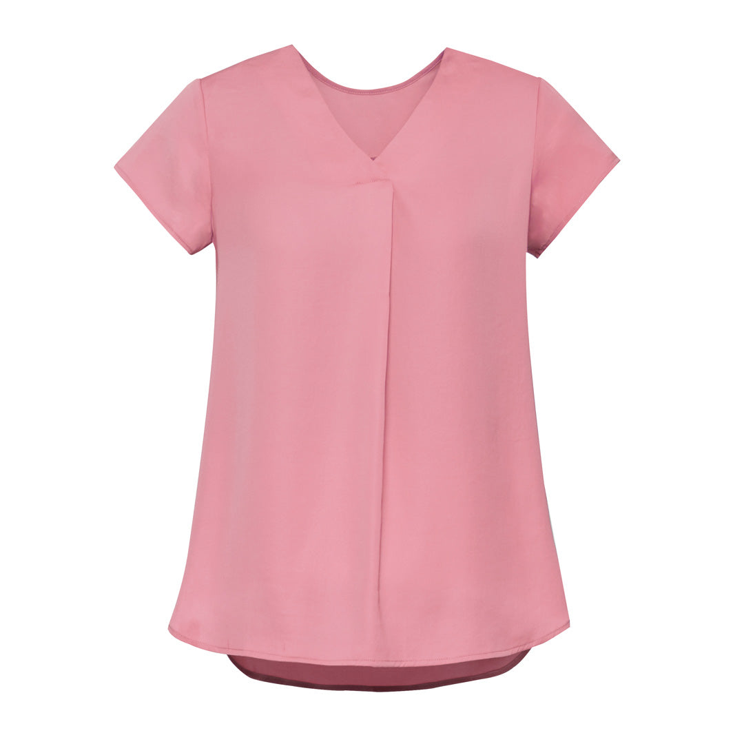 House of Uniforms The Kayla Blouse | Ladies | Short Sleeve Biz Corporates Dusty Rose