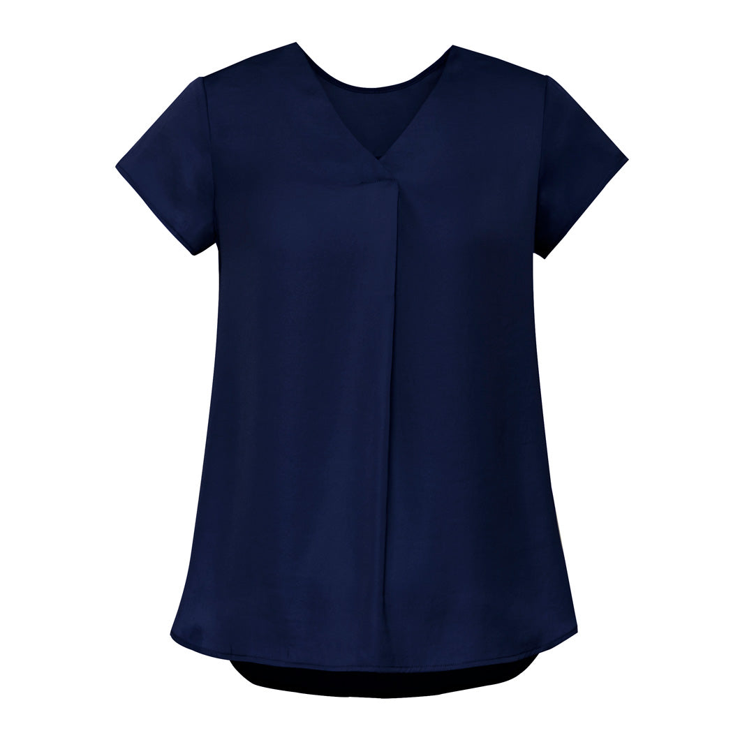House of Uniforms The Kayla Blouse | Ladies | Short Sleeve Biz Corporates Navy