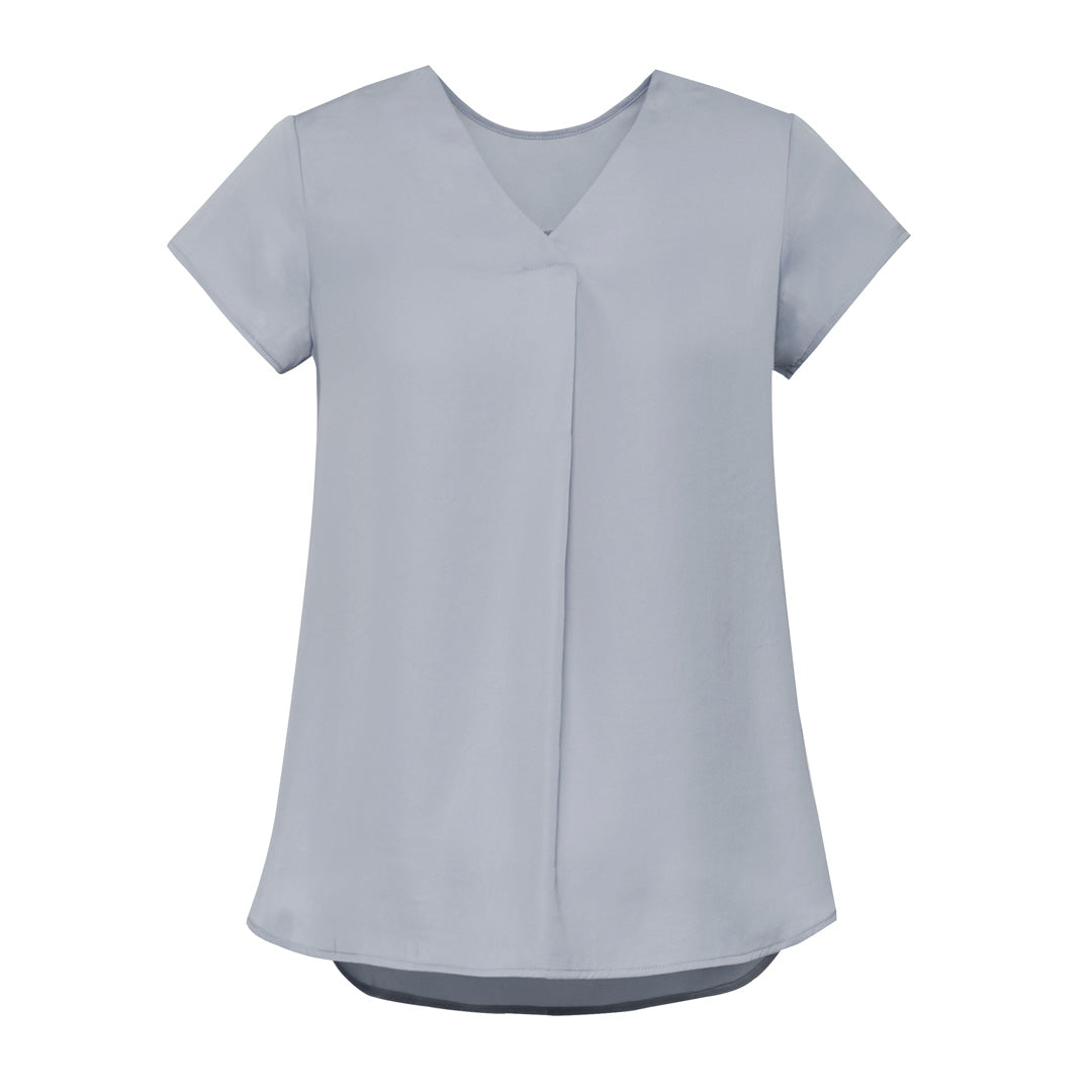 House of Uniforms The Kayla Blouse | Ladies | Short Sleeve Biz Corporates Silver
