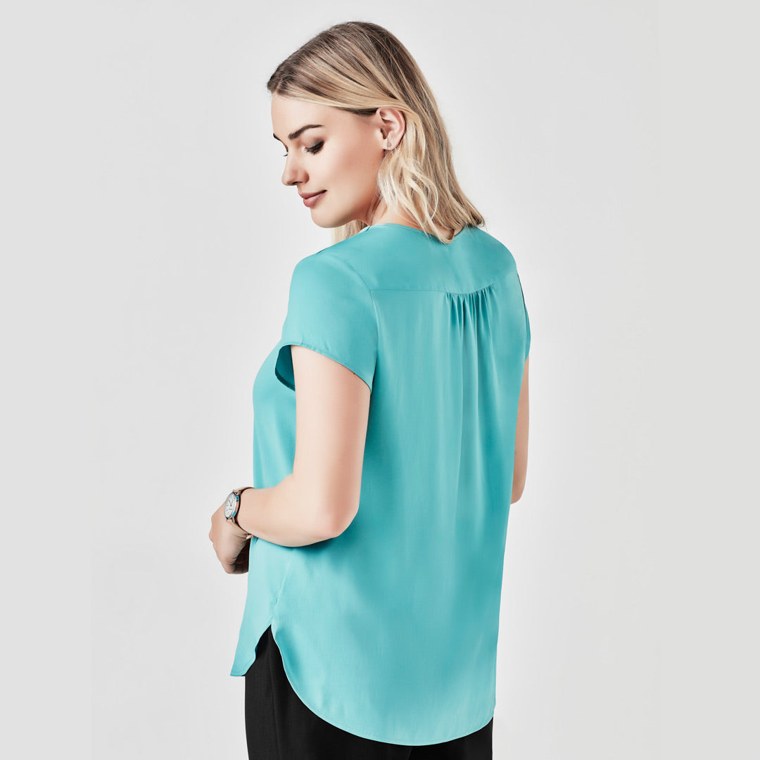 House of Uniforms The Kayla Blouse | Ladies | Short Sleeve Clearance Biz Corporates
