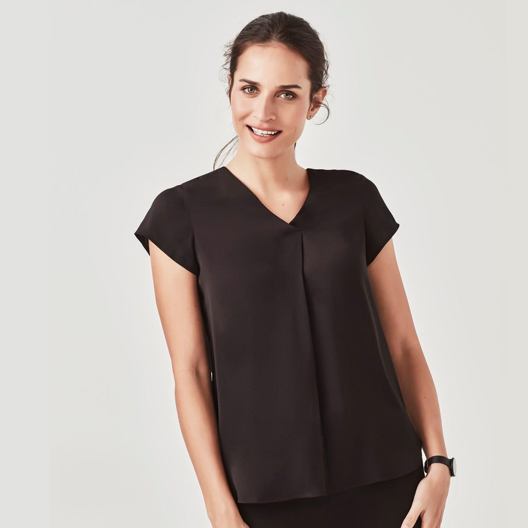 House of Uniforms The Kayla Blouse | Ladies | Short Sleeve Biz Corporates