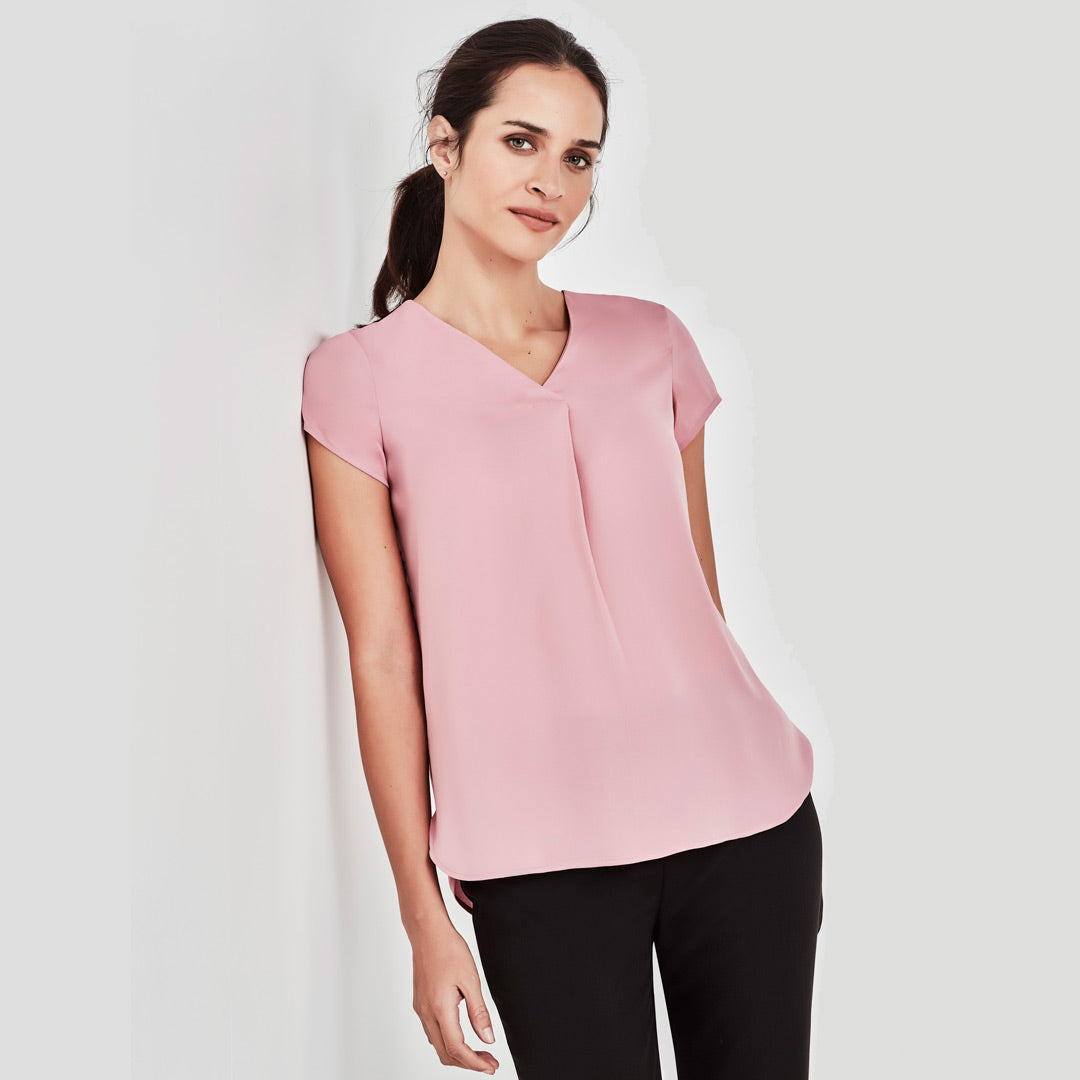 House of Uniforms The Kayla Blouse | Ladies | Short Sleeve Biz Corporates