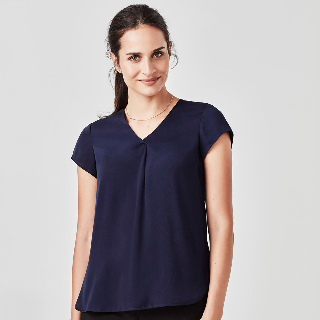 House of Uniforms The Kayla Blouse | Ladies | Short Sleeve Biz Corporates