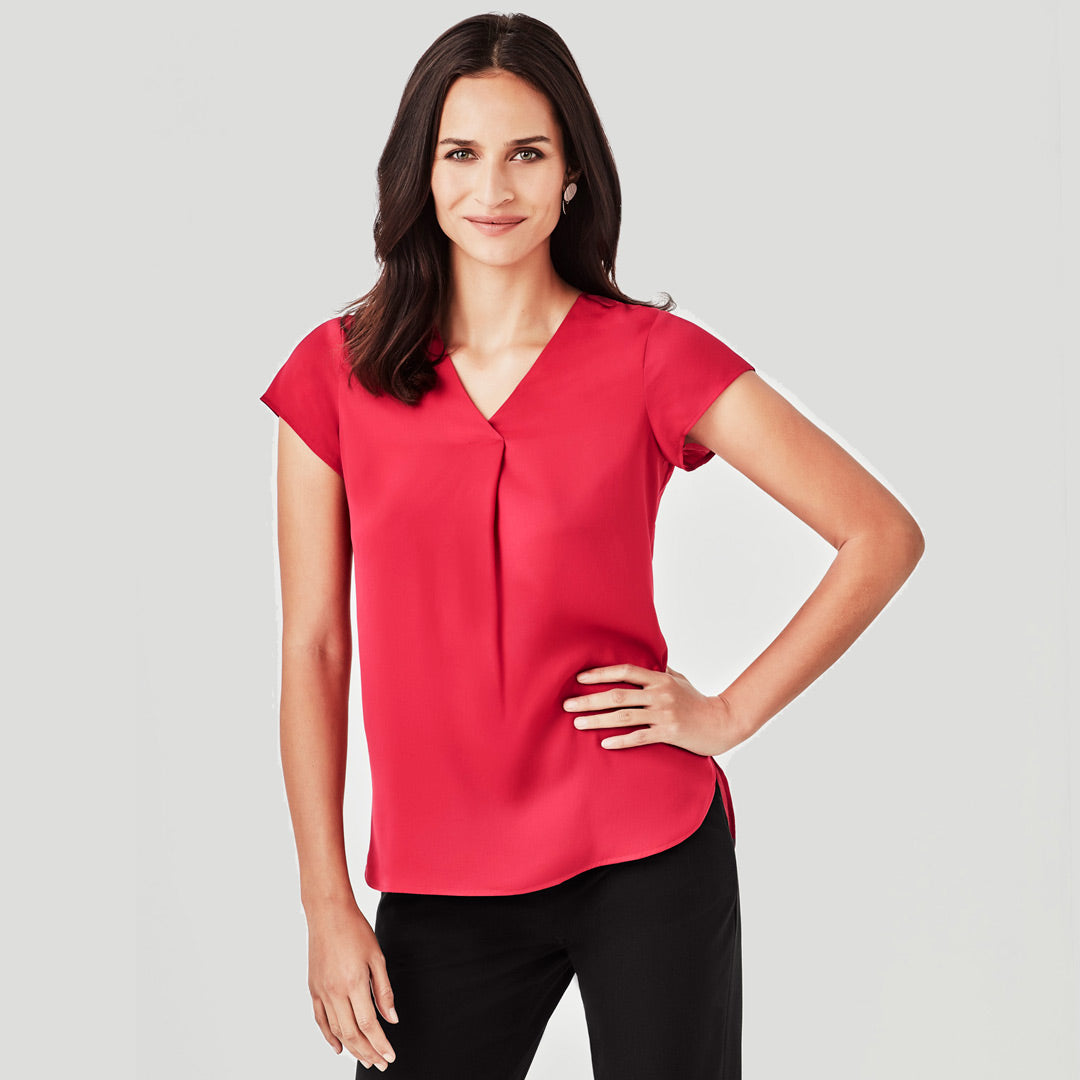 House of Uniforms The Kayla Blouse | Ladies | Short Sleeve Clearance Biz Corporates