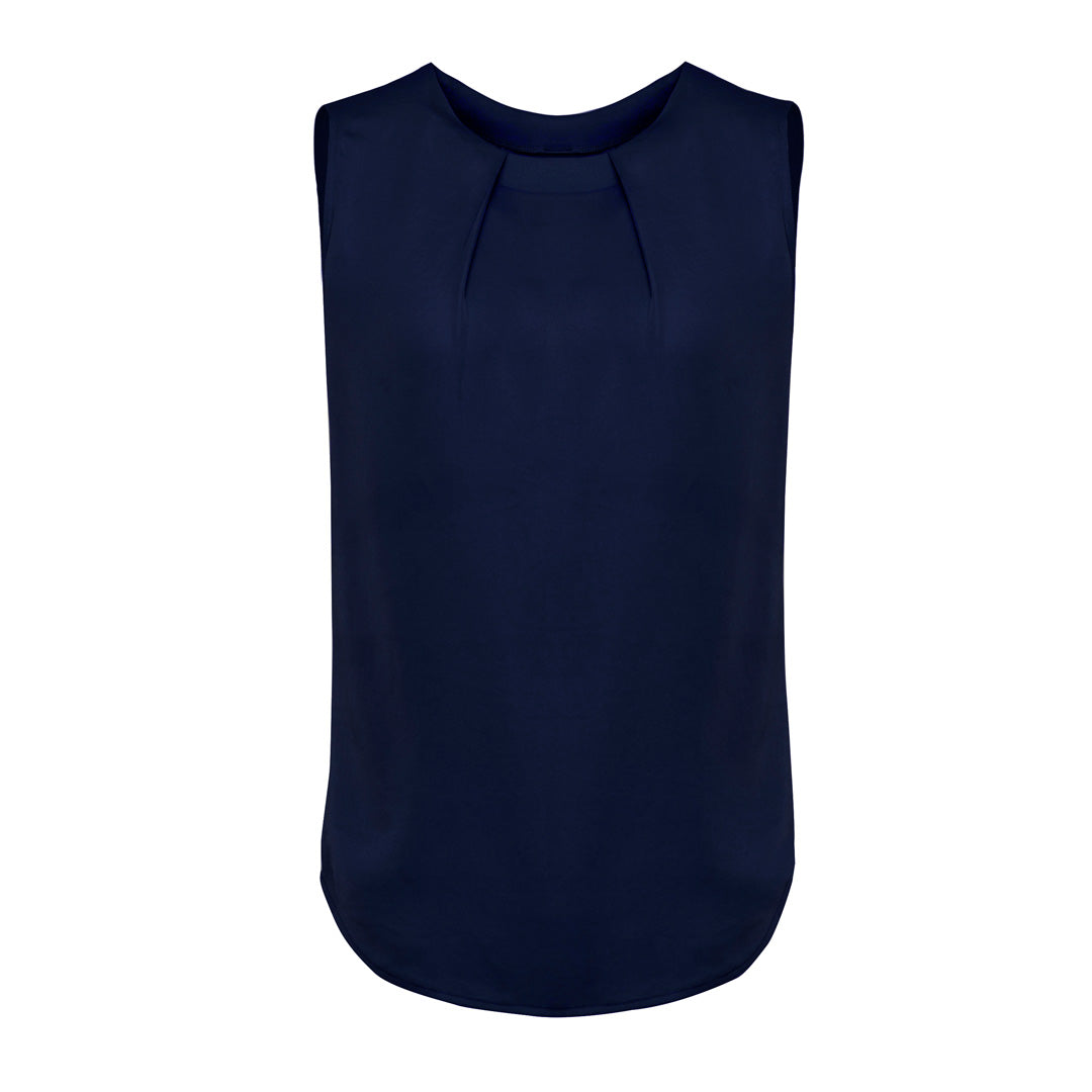 House of Uniforms The Estelle Blouse | Ladies | Sleeveless Biz Corporates Navy