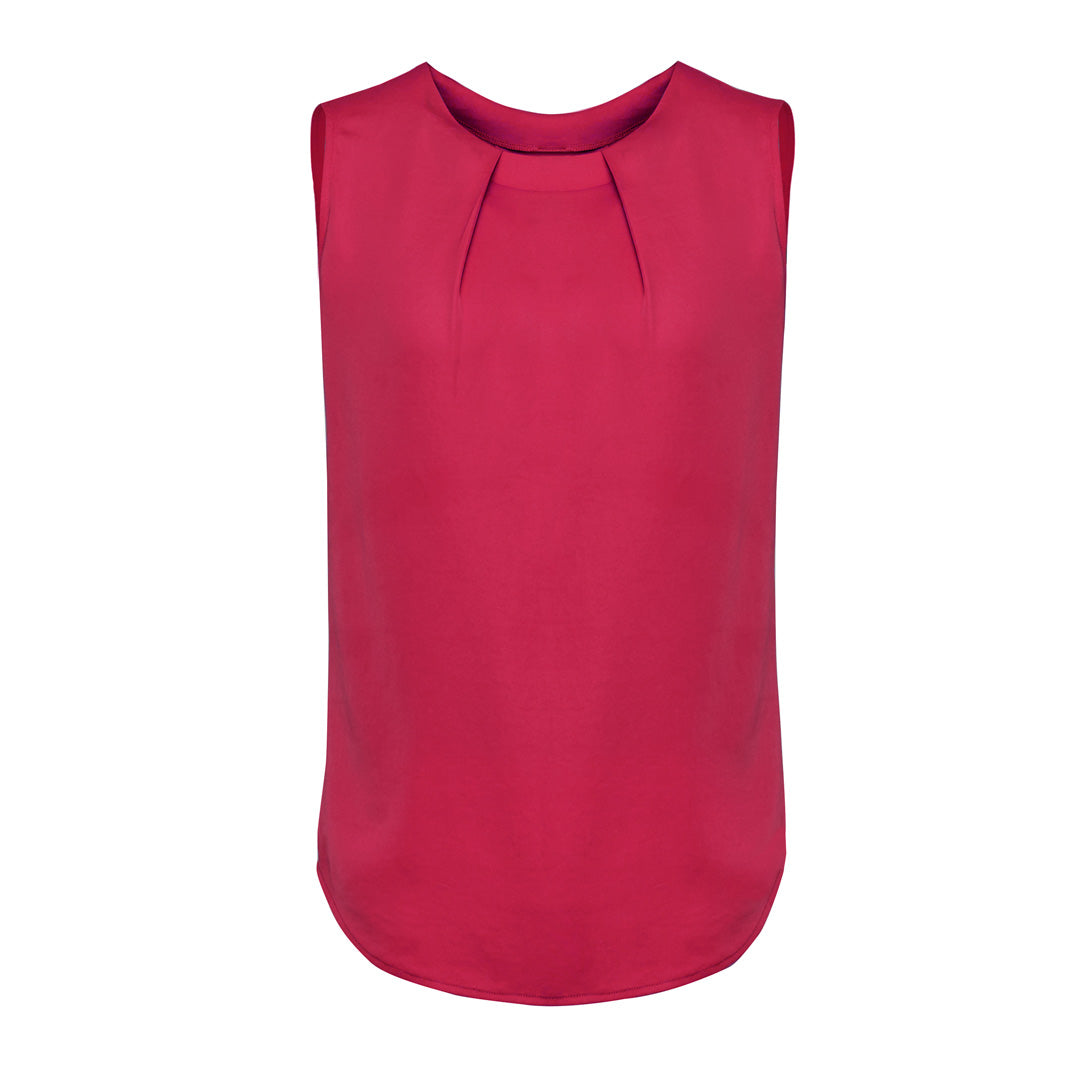 House of Uniforms The Estelle Blouse | Ladies | Sleeveless Biz Corporates Raspberry