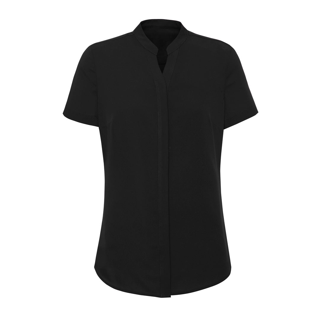 House of Uniforms The Juliette Blouse | Ladies | Short & Long Sleeve Biz Corporates Black