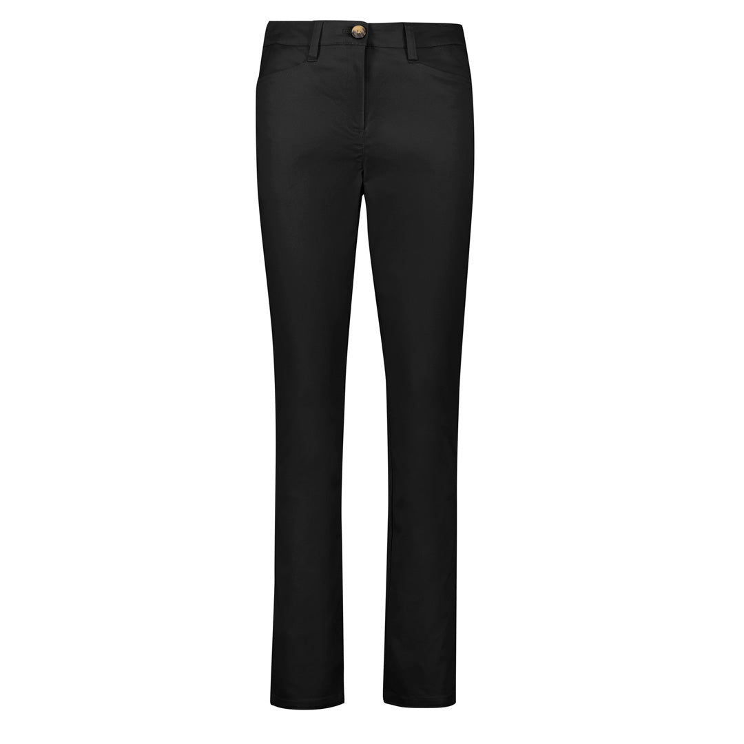 House of Uniforms The Traveller Slim Leg Chino Pant | Ladies Biz Corporates Black