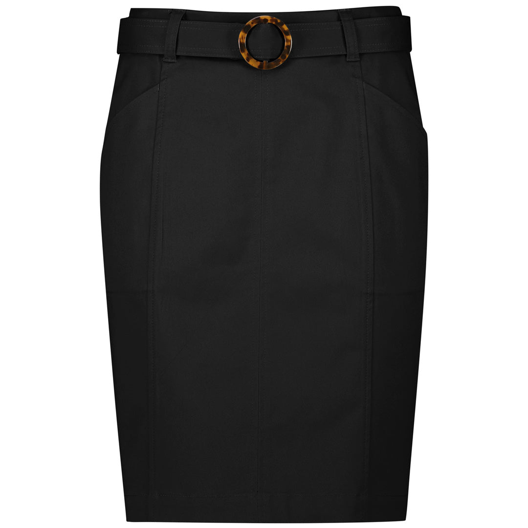 House of Uniforms The Traveller Chino Skirt | Ladies Biz Corporates Black