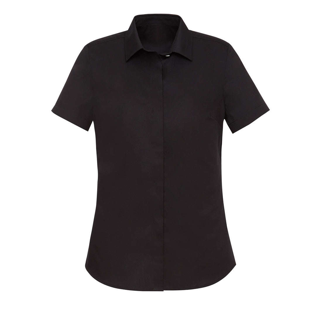 House of Uniforms The Charlie Shirt | Ladies | Short Sleeve Biz Corporates Black
