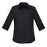 House of Uniforms The Charlie Shirt | Ladies | 3/4 Sleeve Biz Corporates Black