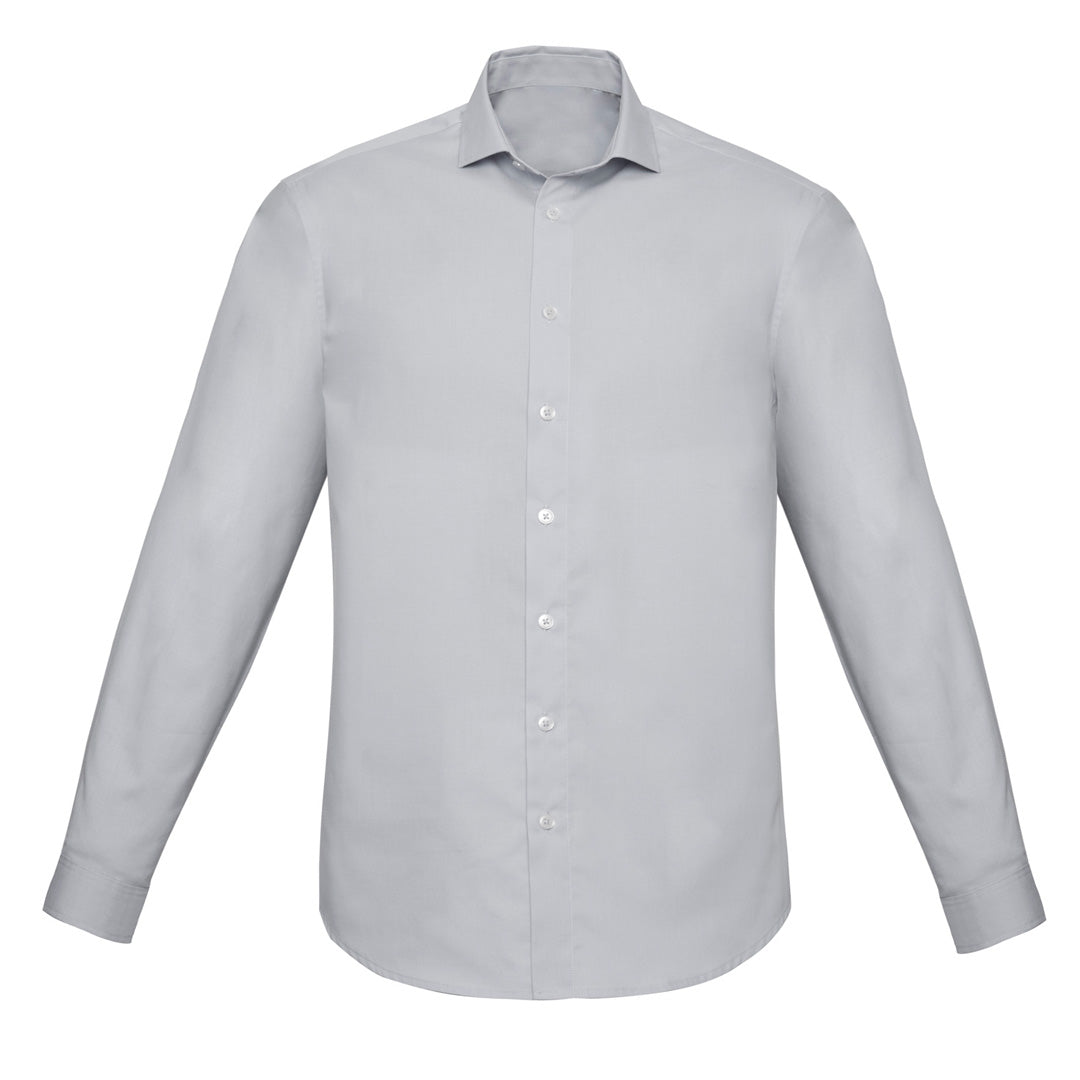 House of Uniforms The Charlie Shirt | Slim Fit | Mens | Long Sleeve Biz Corporates Silver