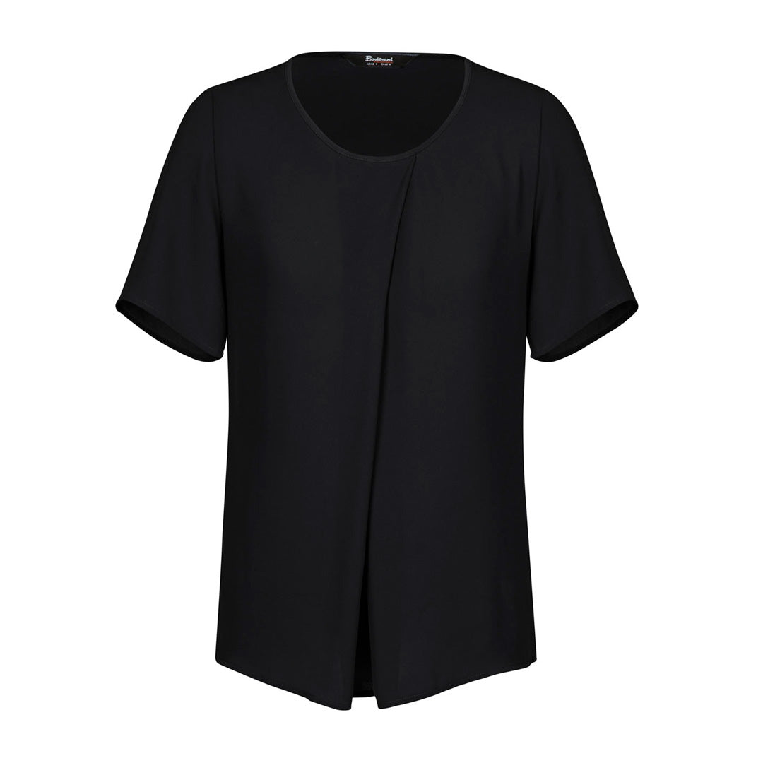 House of Uniforms The Sydney Top | Ladies | Short Sleeve Biz Corporates Black