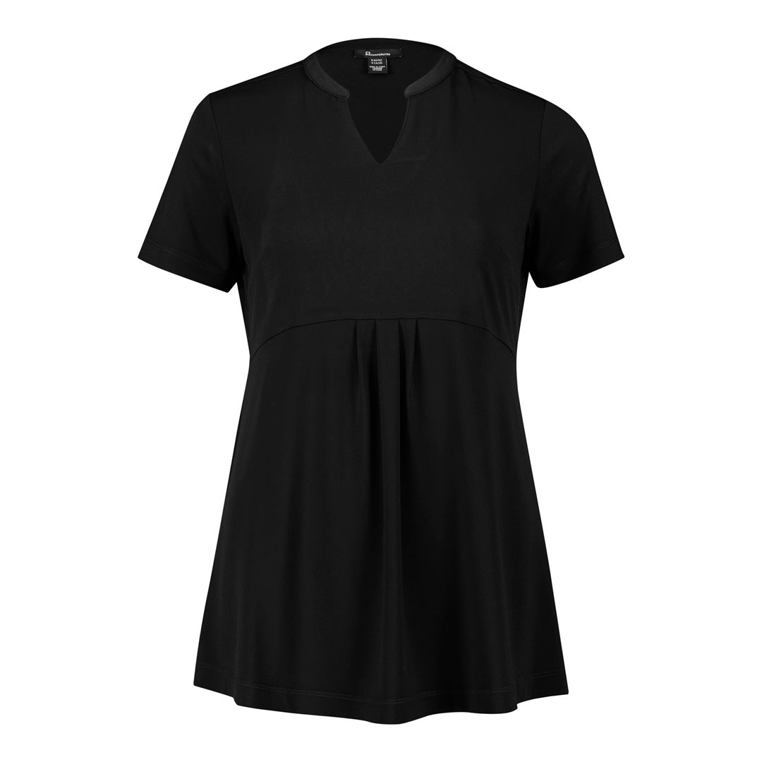 House of Uniforms The Mali Easy Fit Top | Ladies | Short Sleeve Biz Corporates Black