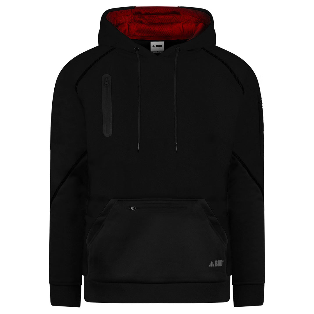 House of Uniforms The Bad Waterproof Rain Defend Hi Vis Fleece Hoodie | Pullover Bad Workwear Black