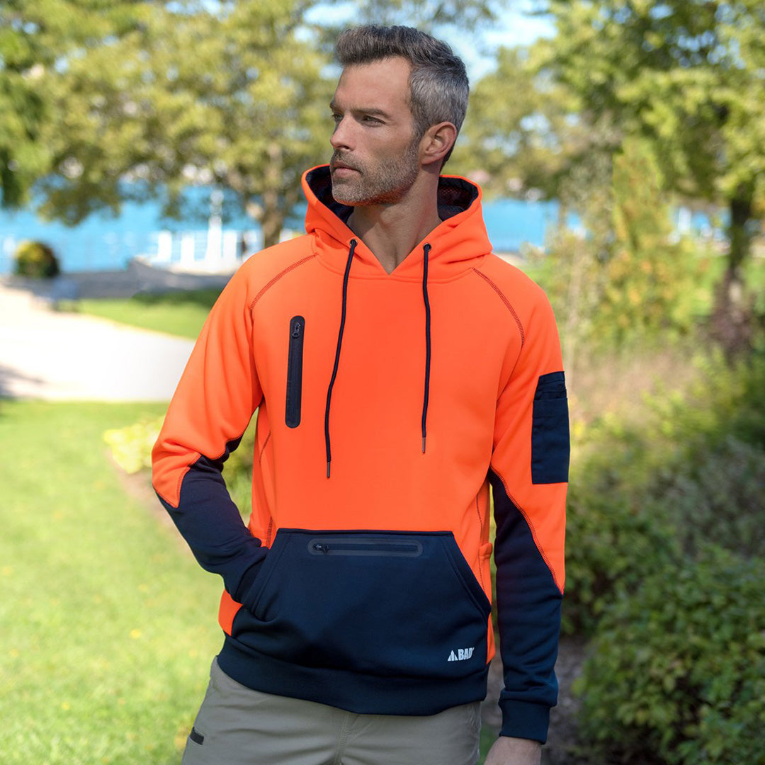 House of Uniforms The Bad Waterproof Rain Defend Hi Vis Fleece Hoodie | Pullover Bad Workwear